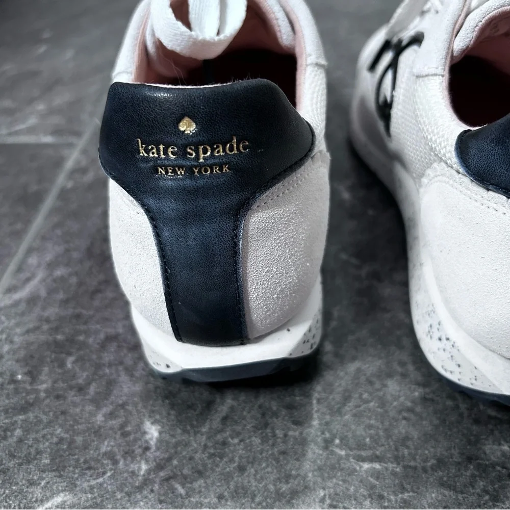 Kate Spade White and Black Brigitte Runner Tennis Shoe Size 7.5 B Retro Style - Picture 6 of 15